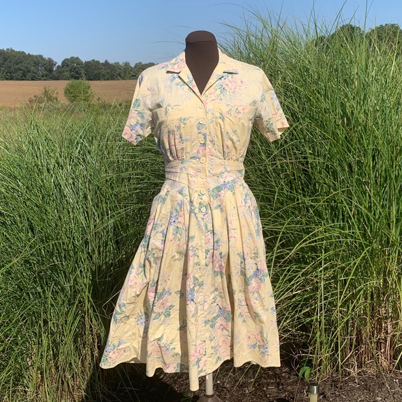 Carol Anderson Dresses Vintage Yellow Floral Carol Anderson Shirt